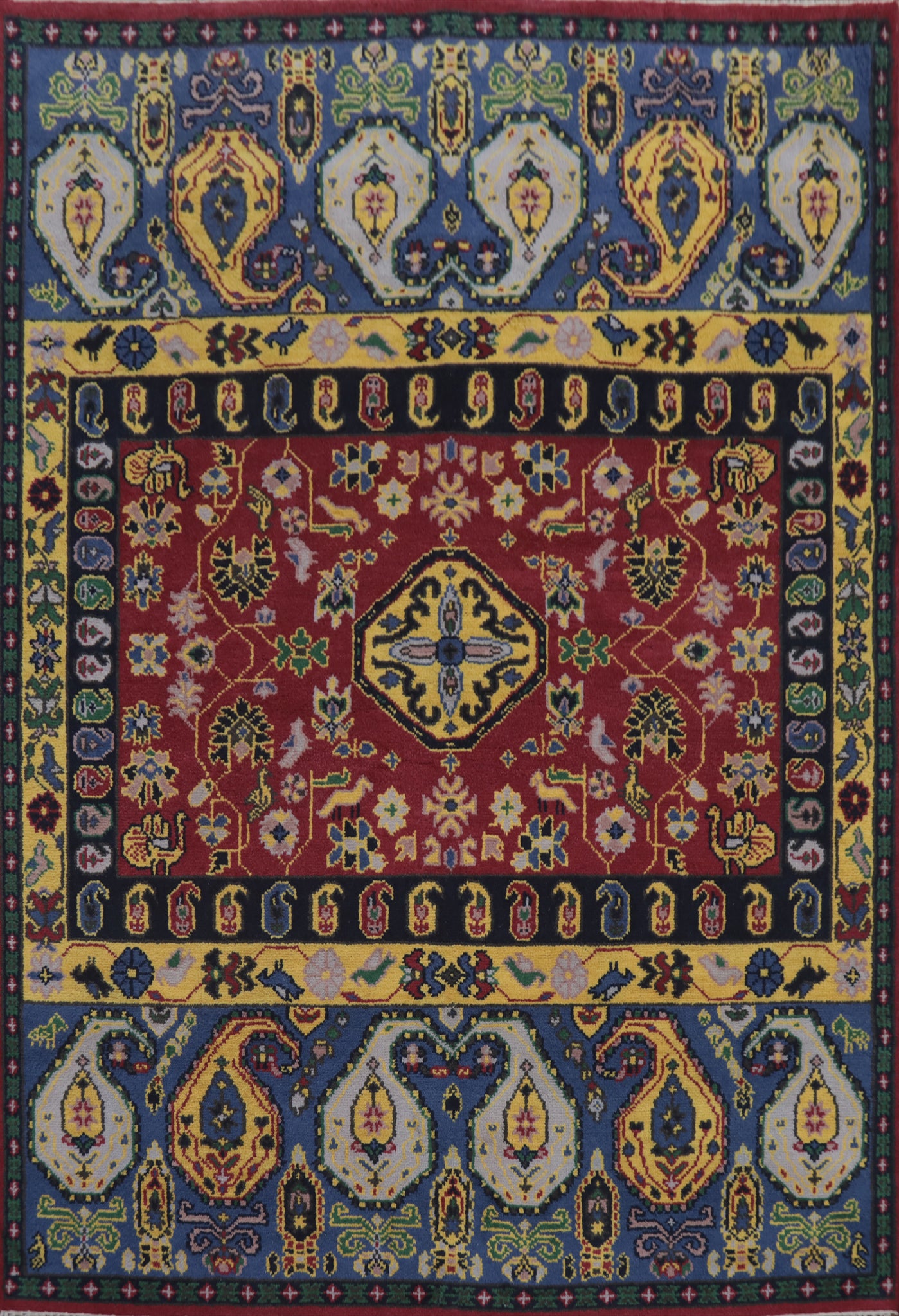 Geometric Wool Kazak Indian Area Rug 8x10