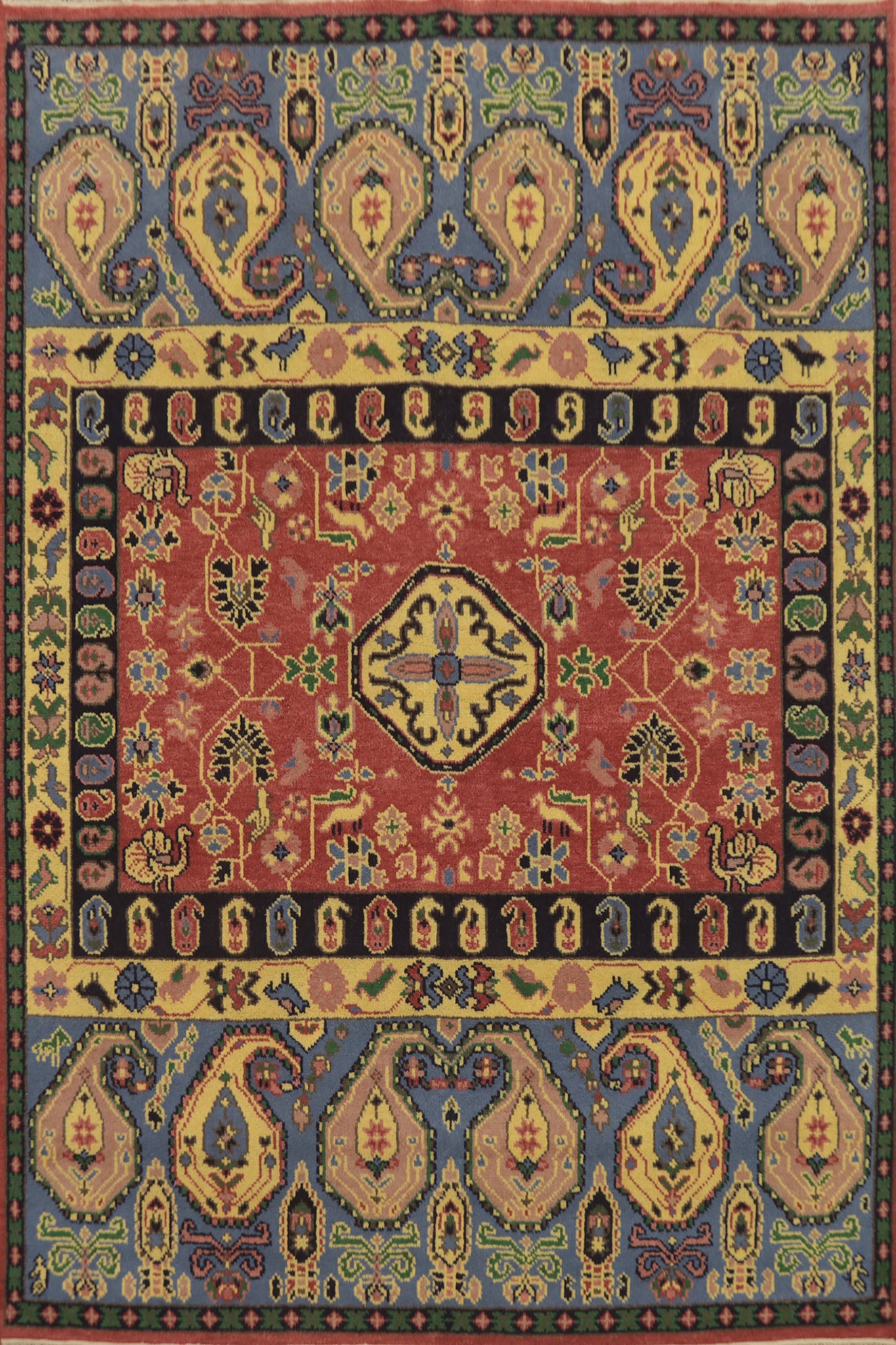 Geometric Wool Kazak Indian Area Rug 8x10