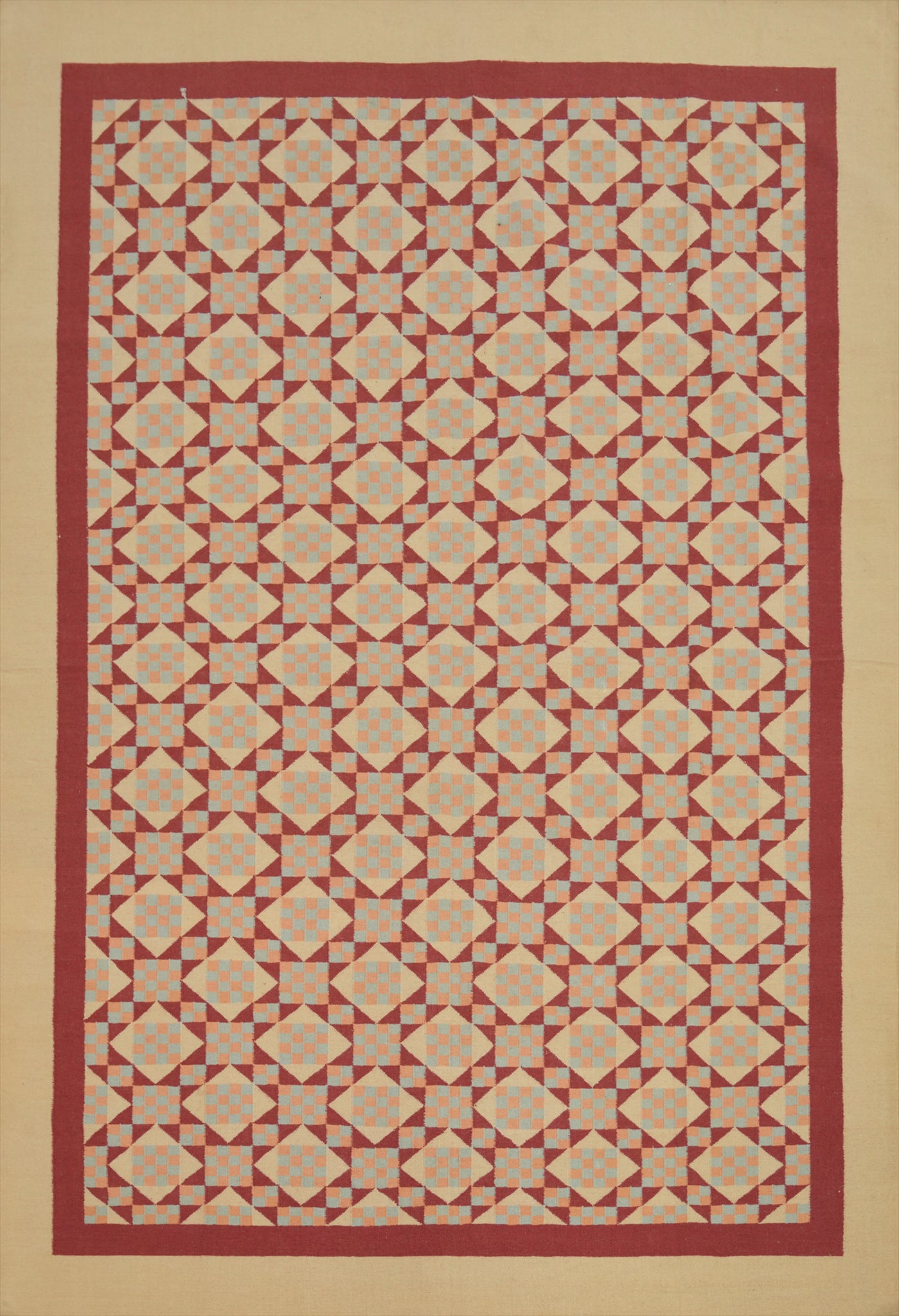 Flat Weave Geometric Kilim Durrie Area Rug 9x12
