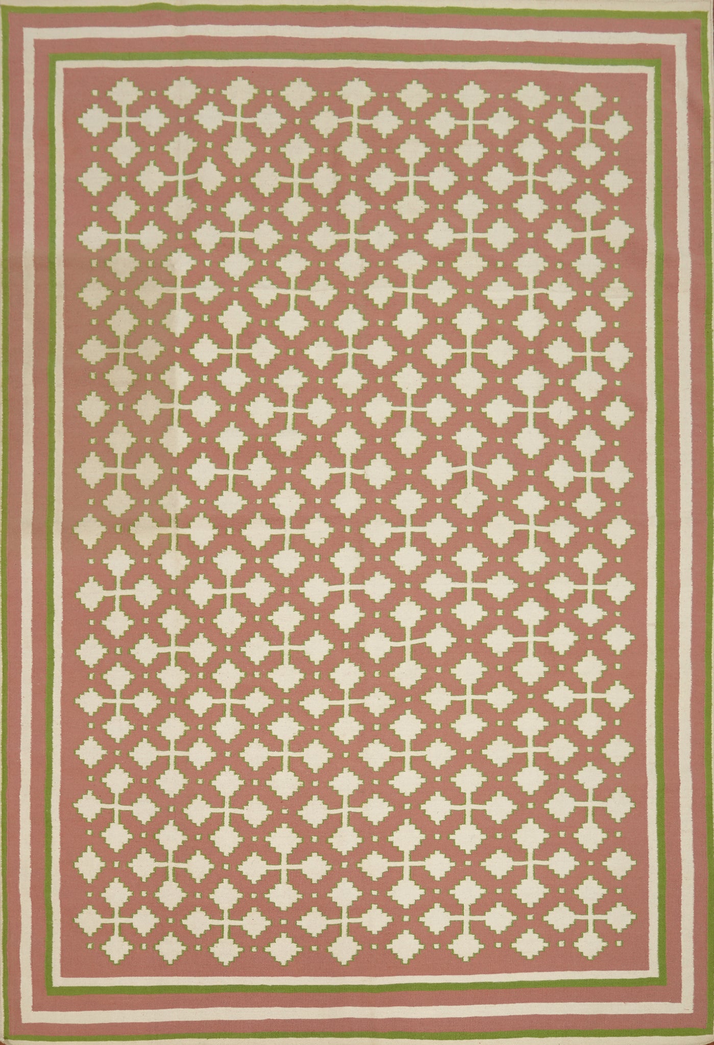 All-Over Geometric Flat Weave Kilim Durrie Area Rug 9x12