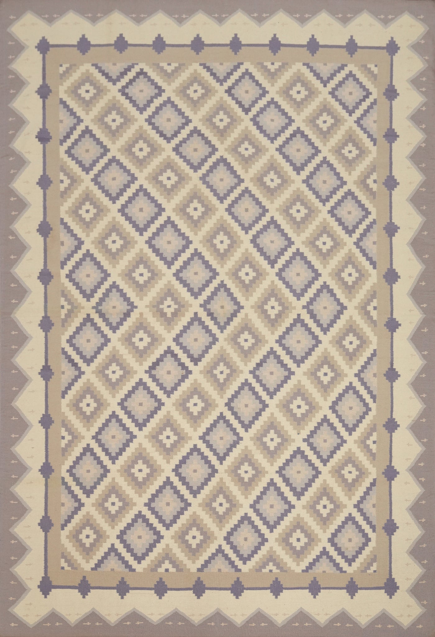 Geometric Flat Weave Kilim Durrie Area Rug 9x12