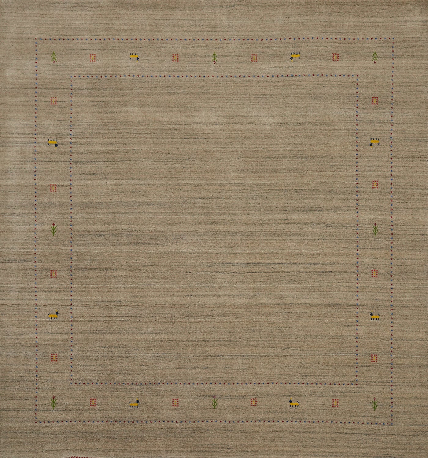 Camel Tribal Wool Gabbeh Square Area Rug 8x8