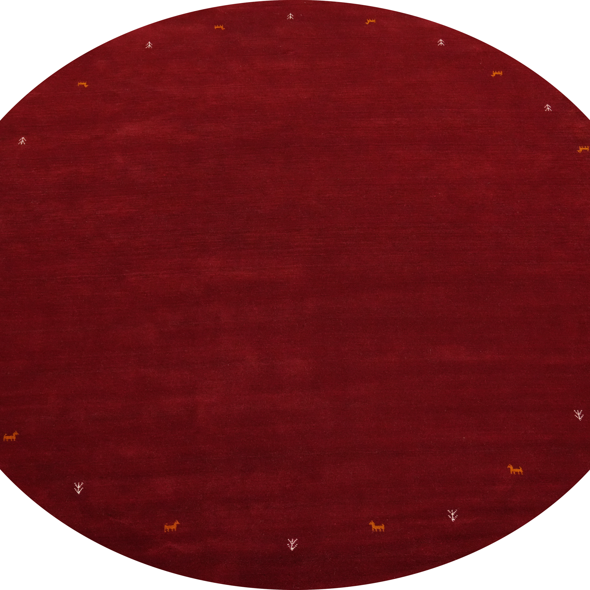 Tribal Gabbeh Round Red Area Rug 10x10