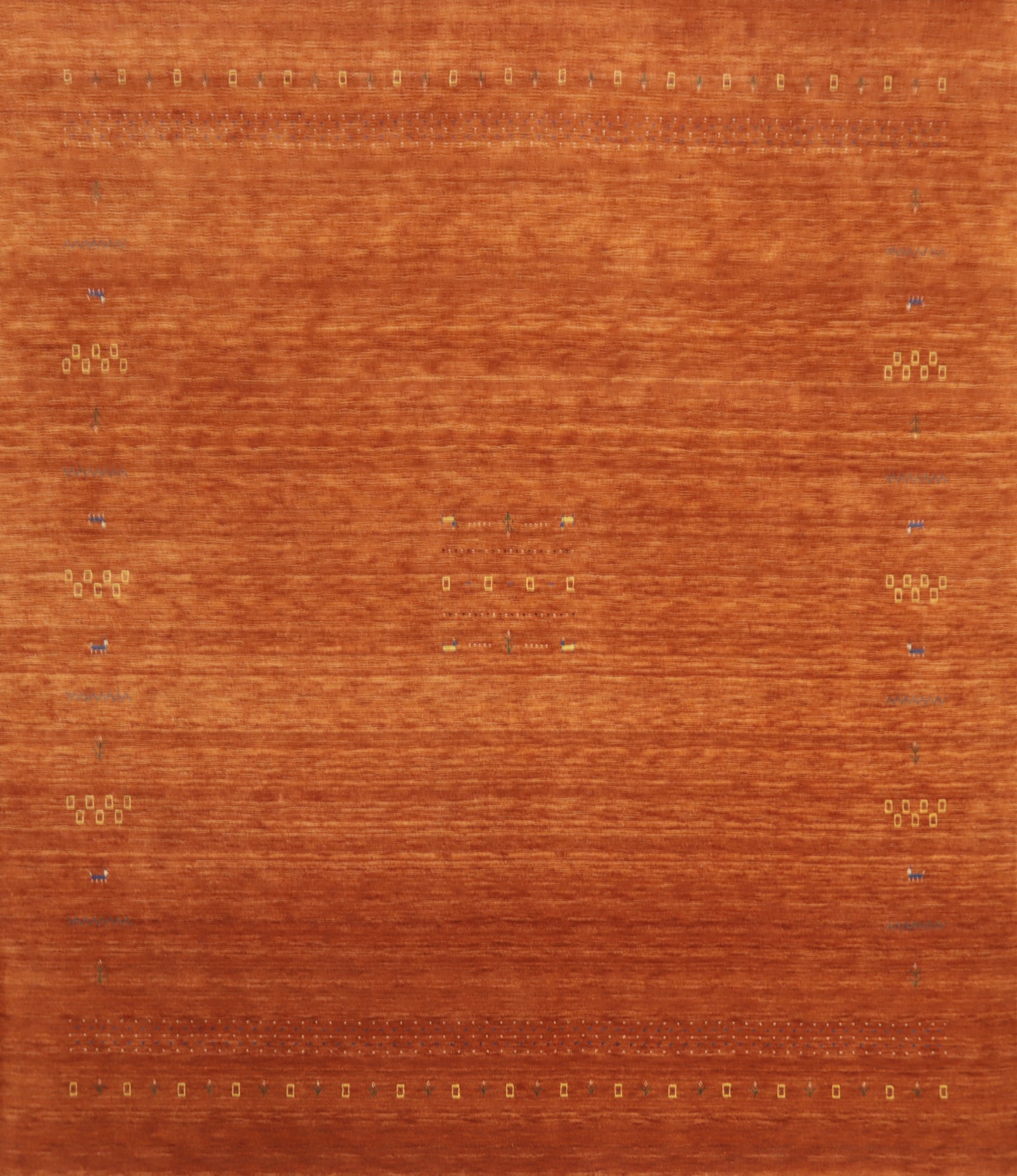 Tribal Orange Wool Gabbeh Square Area Rug 12x12