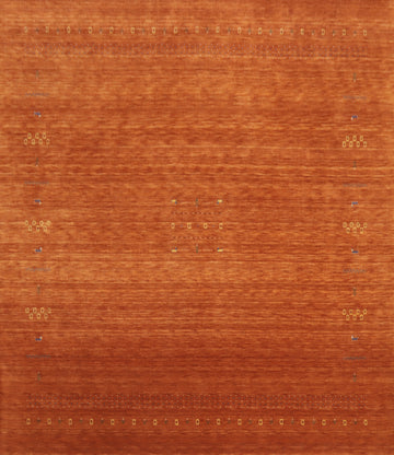 Tribal Orange Wool Gabbeh Square Area Rug 12x12
