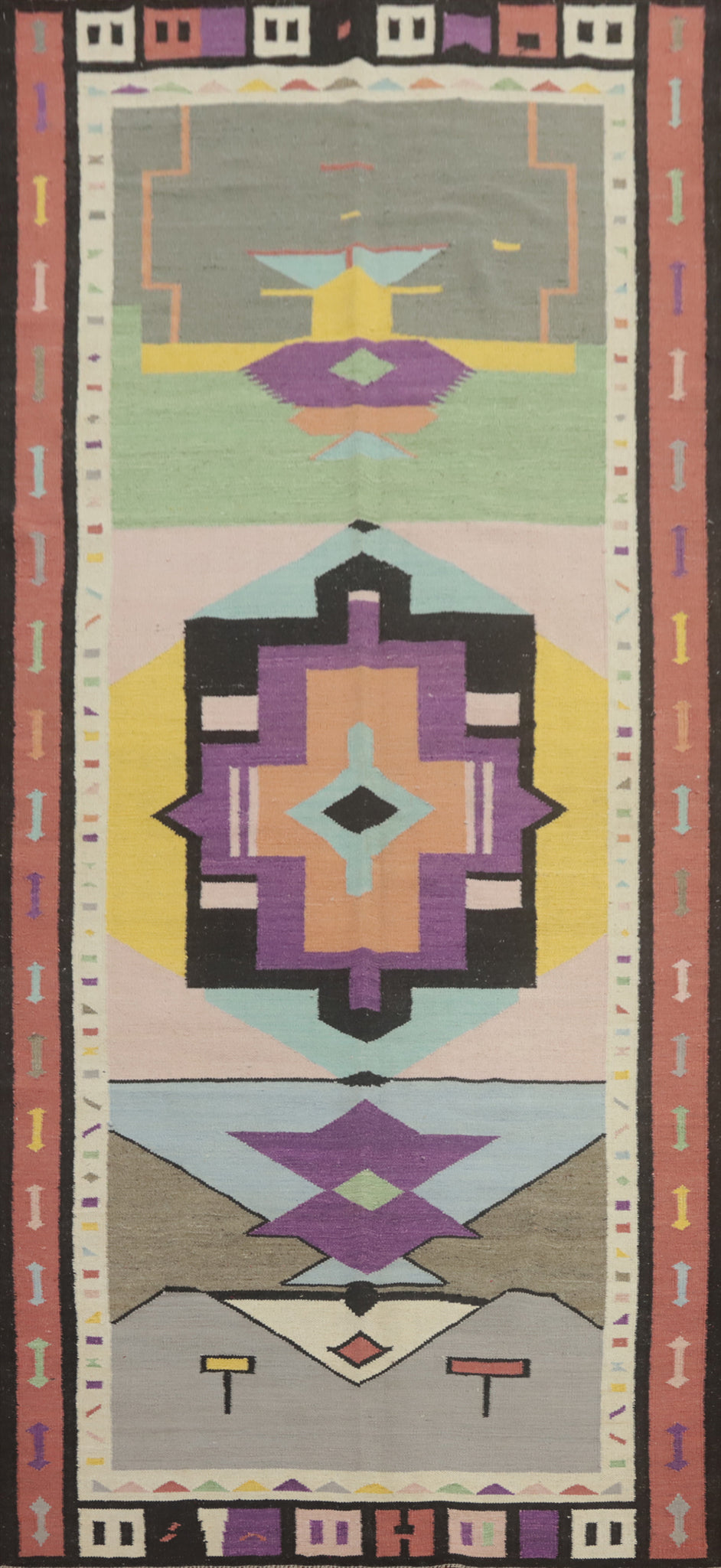 Geometric Kilim Oriental Area Rug 5x13