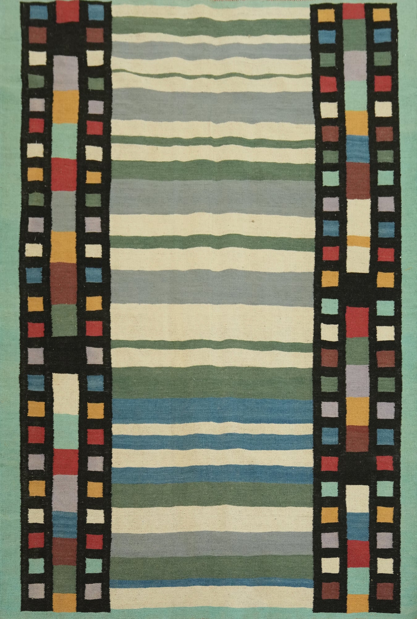 Striped Wool Kilim Oriental Rug 5x7