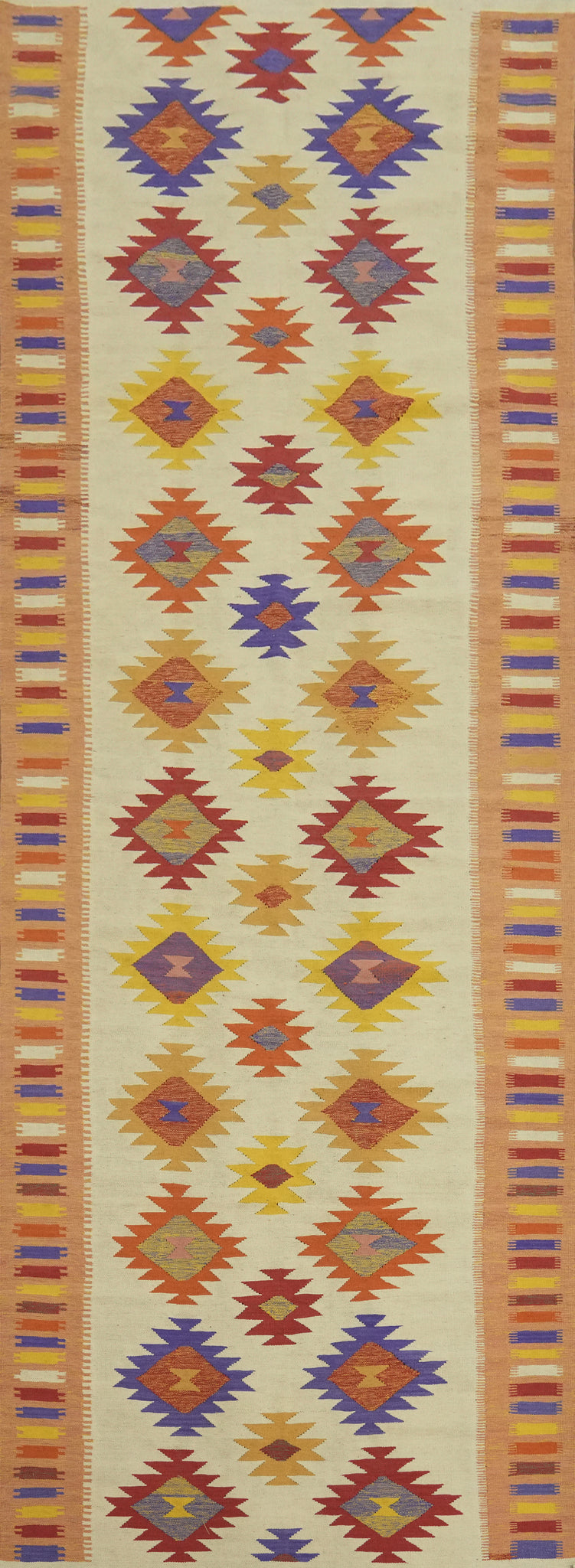 Geometric Wool Kilim Oriental Runner Rug 5x16