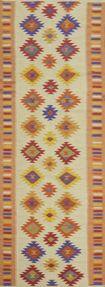 Geometric Wool Kilim Oriental Runner Rug 5x16