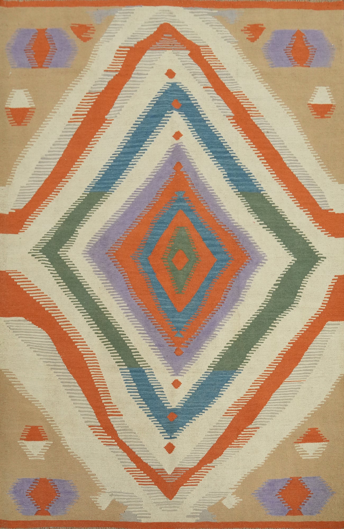 Geometric Wool Kilim Oriental Rug 5x7