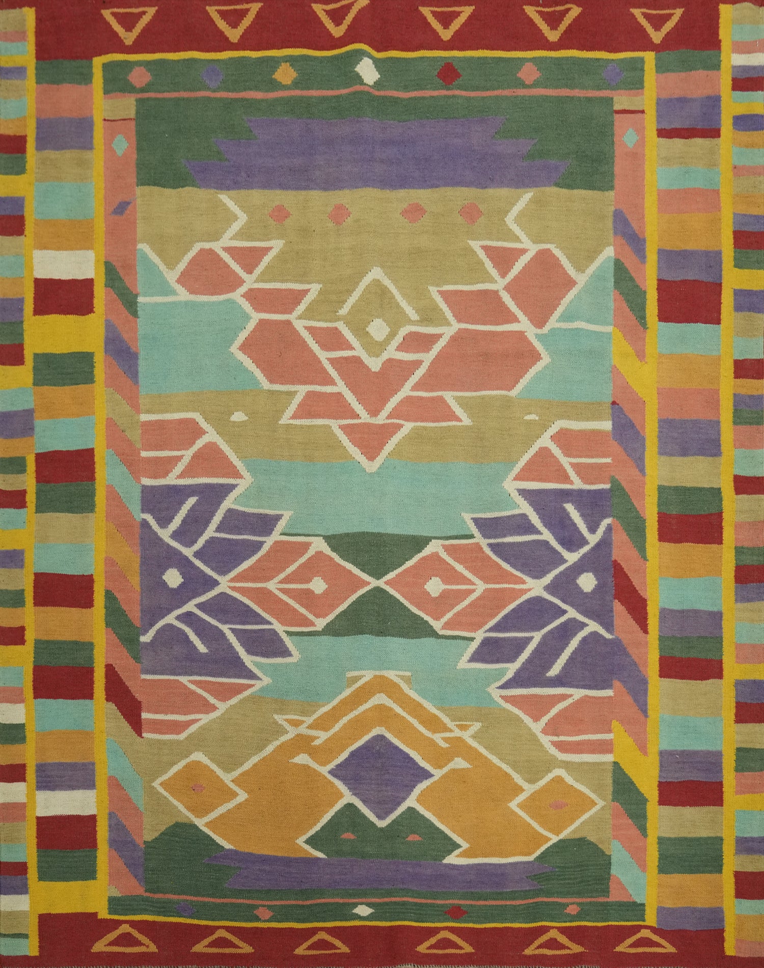 Tribal Wool Kilim Square Area Rug 7x7