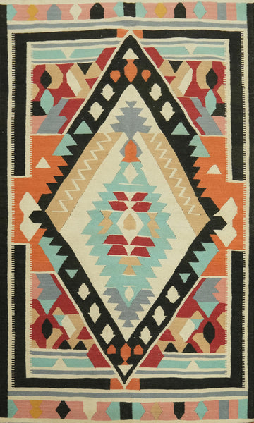 Tribal Wool Kilim Oriental Area Rug 5x8