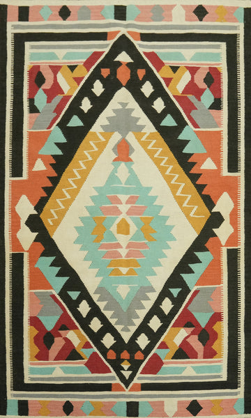 Tribal Kilim Wool Oriental Area Rug 5x8
