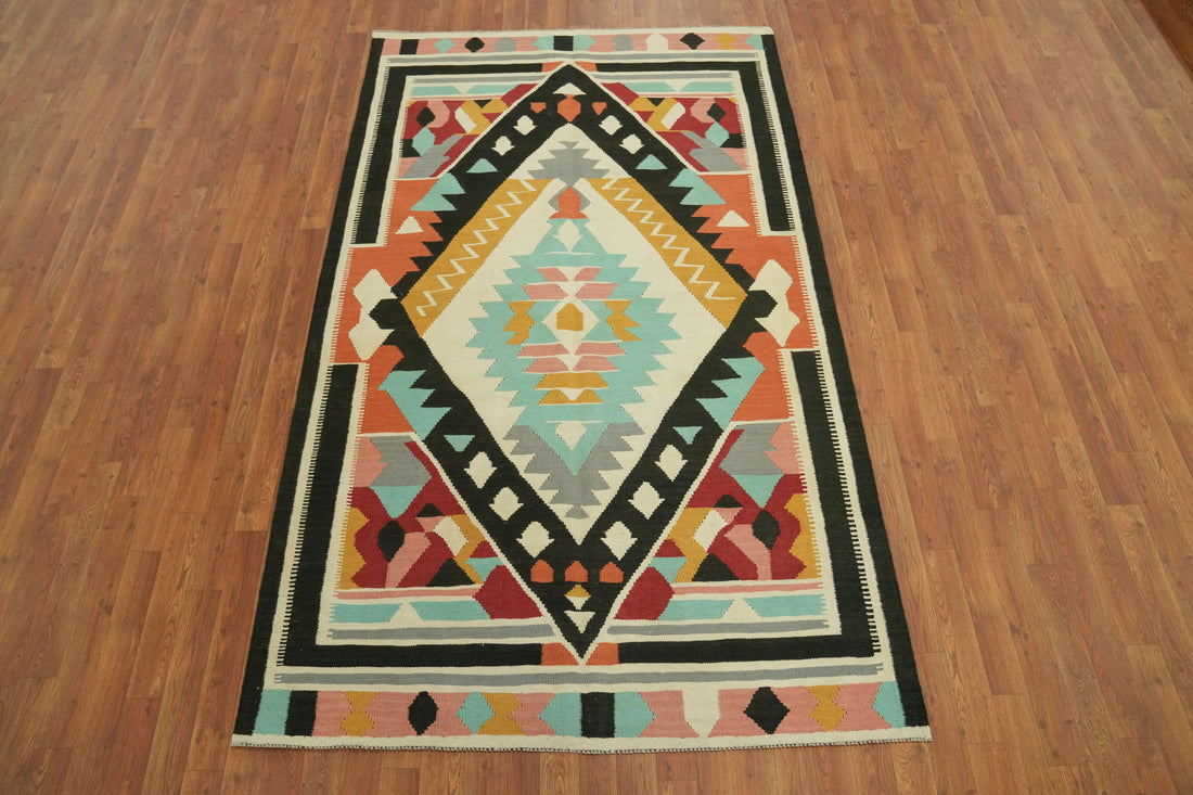 Tribal Kilim Wool Oriental Area Rug 5x8