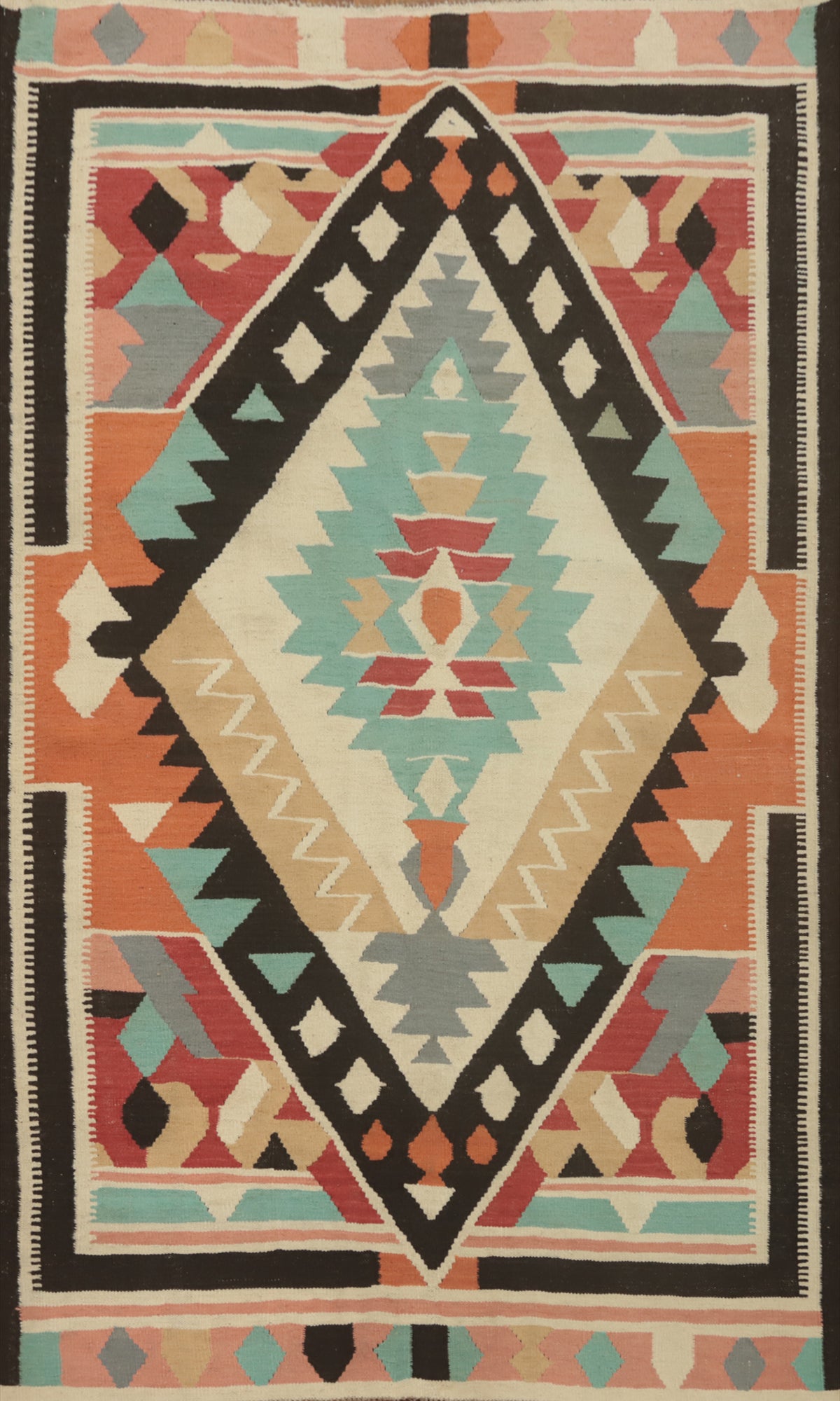 Fat Weave Wool Kilim Oriental Area Rug 5x8