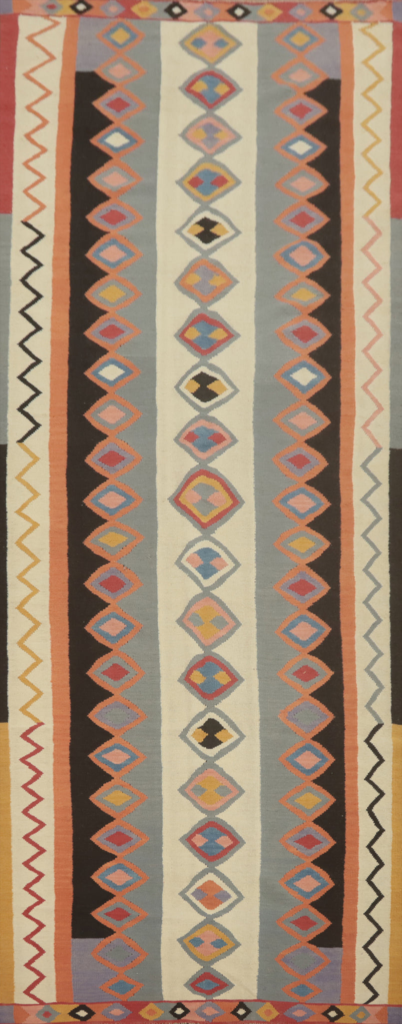 Fat Weave Wool Kilim Oriental Runner Rug 5x14