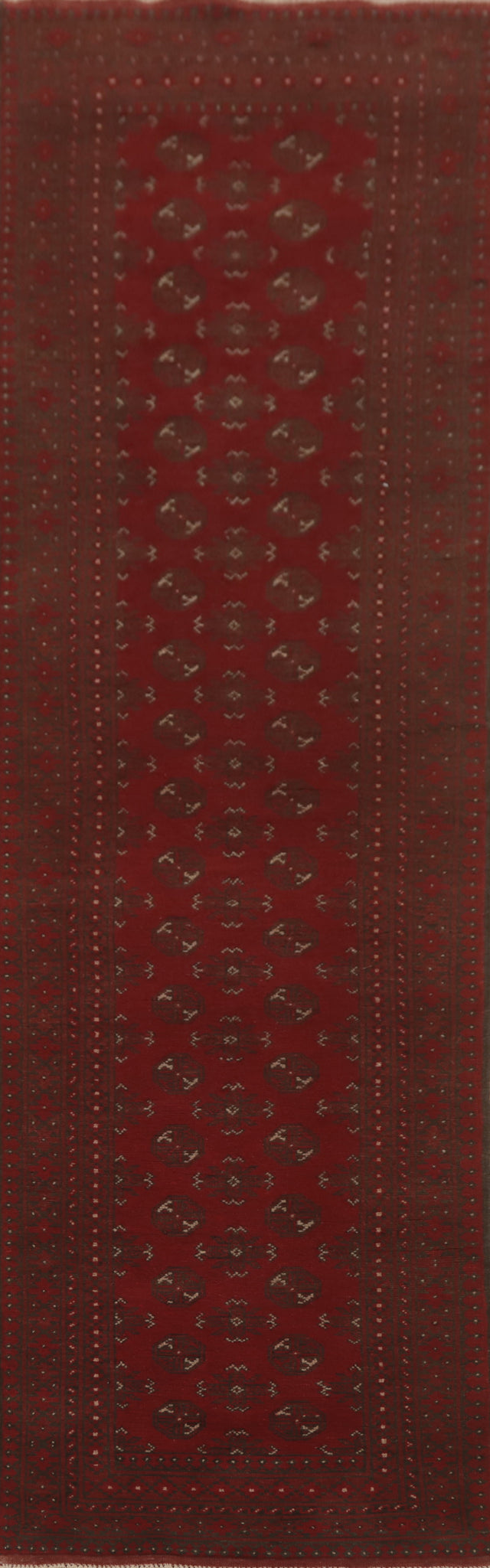 Tribal Red Balouch Afghan Runner Rug 3x12