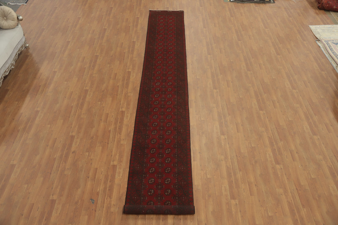 Tribal Red Balouch Afghan Runner Rug 3x19