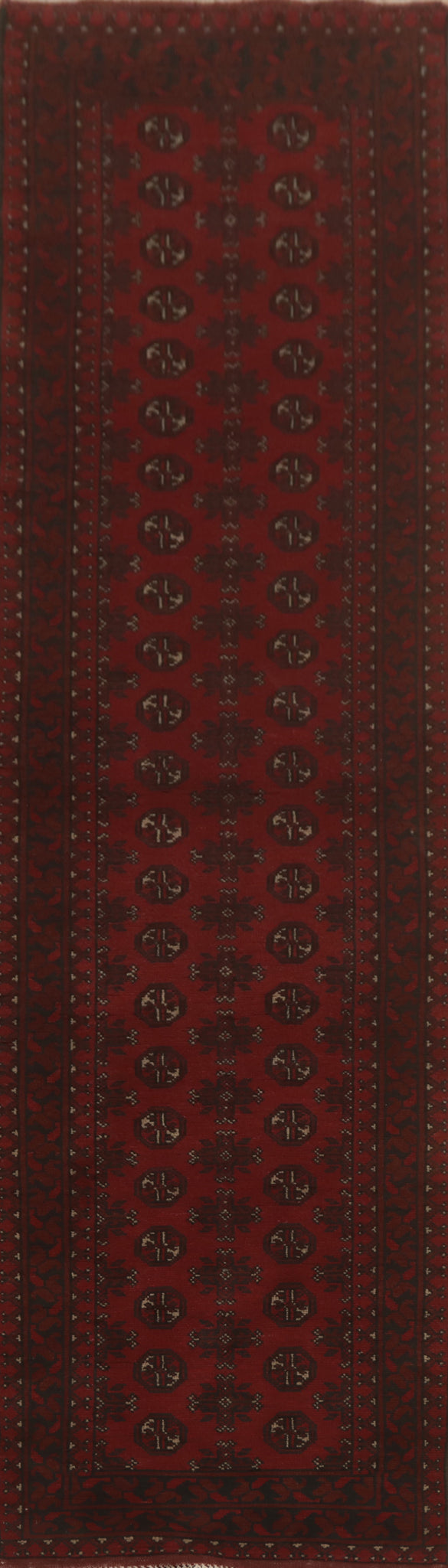 Tribal Red Balouch Afghan Runner Rug 3x13