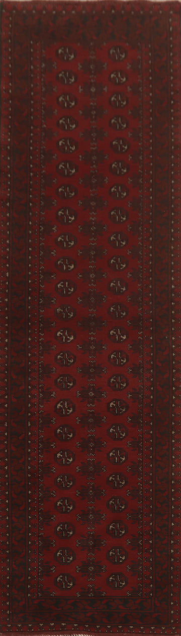 Tribal Red Balouch Afghan Runner Rug 3x13