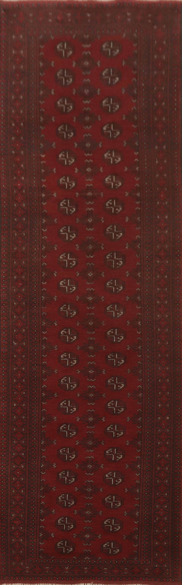 Tribal Red Balouch Afghan Runner Rug 3x13