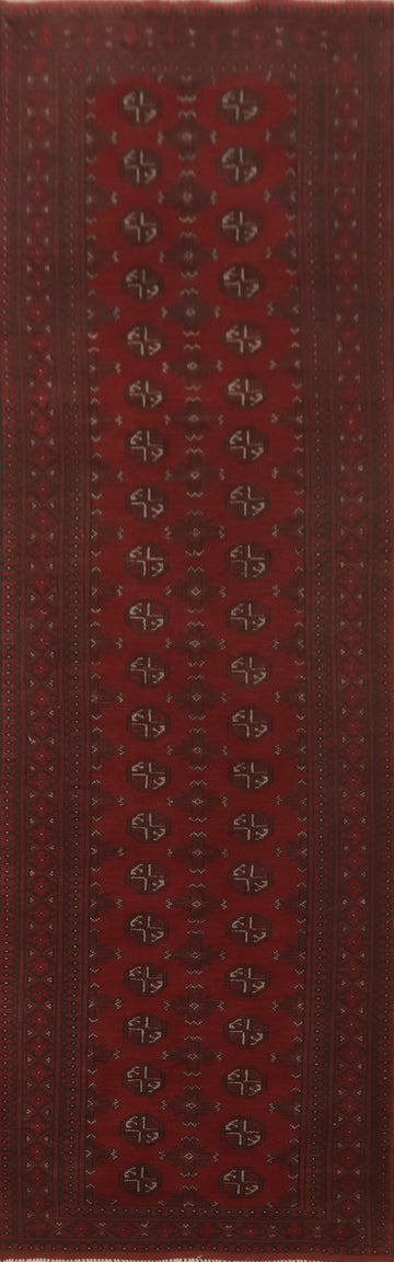 Tribal Red Balouch Afghan Runner Rug 3x13