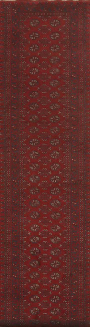Tribal Red Balouch Afghan Runner Rug 3x16