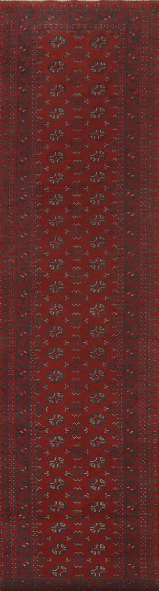 Tribal Red Balouch Afghan Runner Rug 3x16
