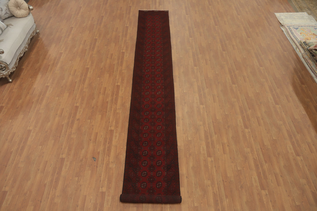 Geometric Balouch Afghan Runner Rug 3x19