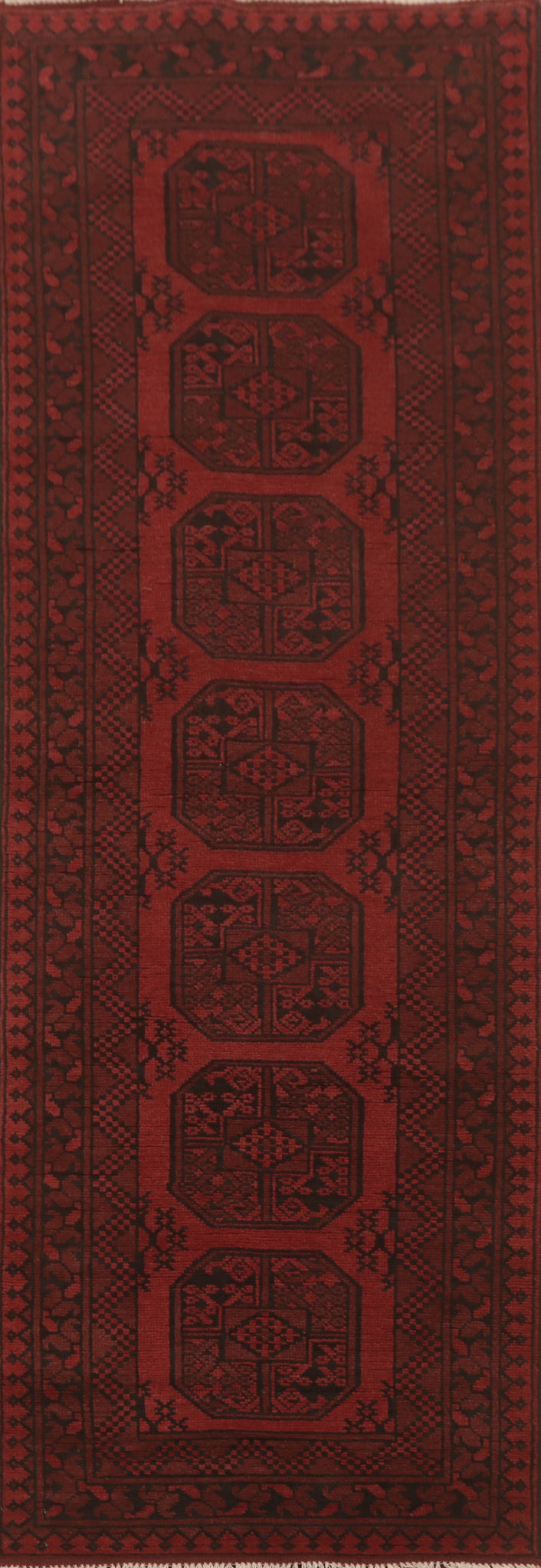 Elephant Foot Balouch Afghan Runner Rug 3x10
