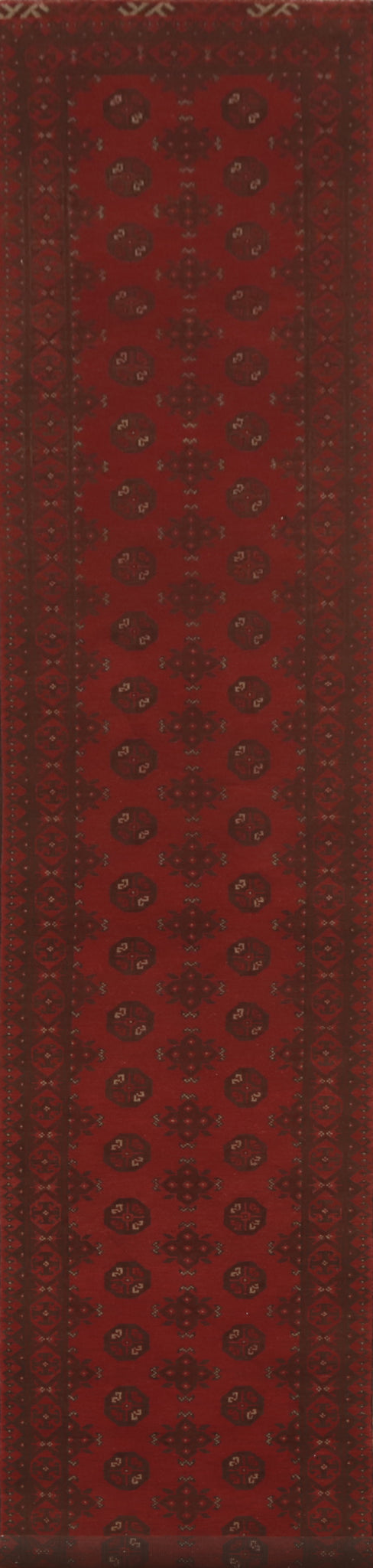 Geometric Wool Balouch Afghan Runner Rug 3x19