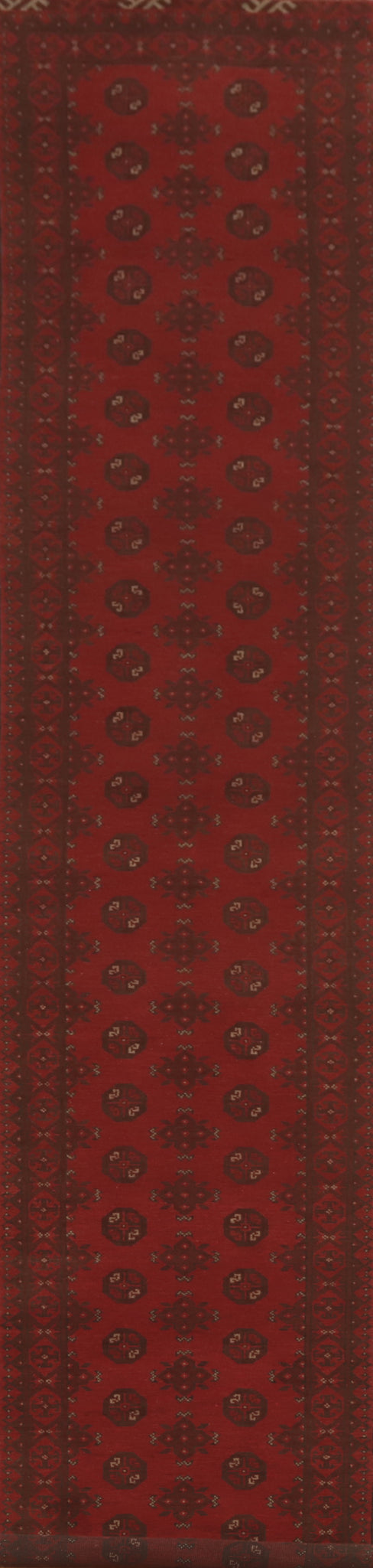 Elephant Foot Red Balouch Afghan Runner Rug 3x19