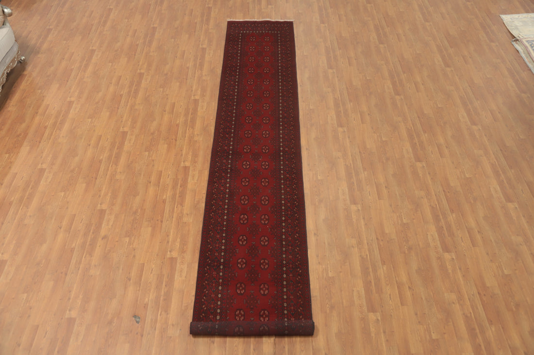 Geometric Balouch Afghan Runner Rug 3x16