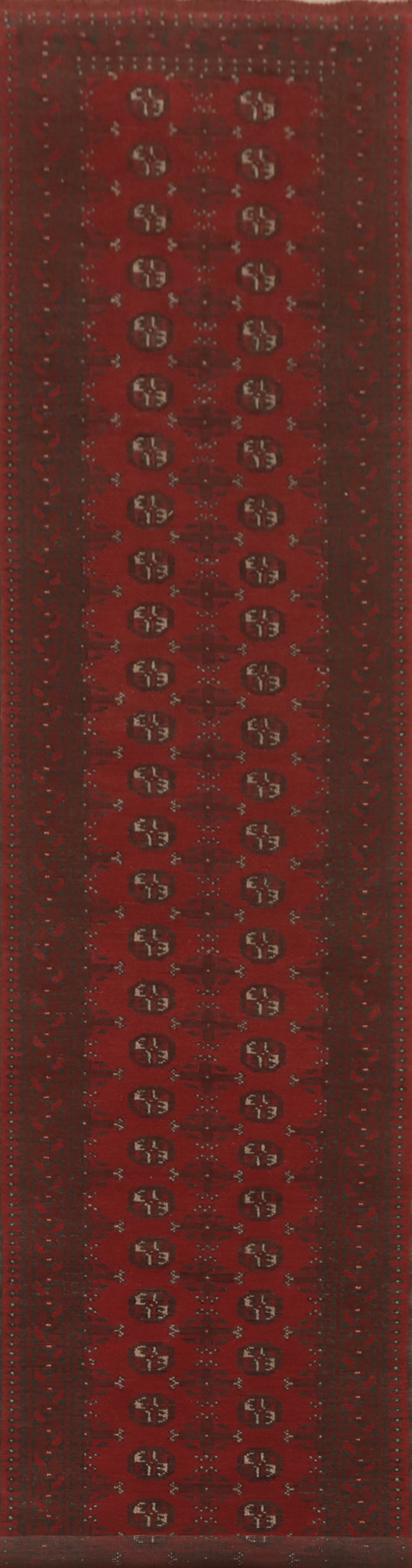 Elephant Foot Red Balouch Afghan Runner Rug 3x16