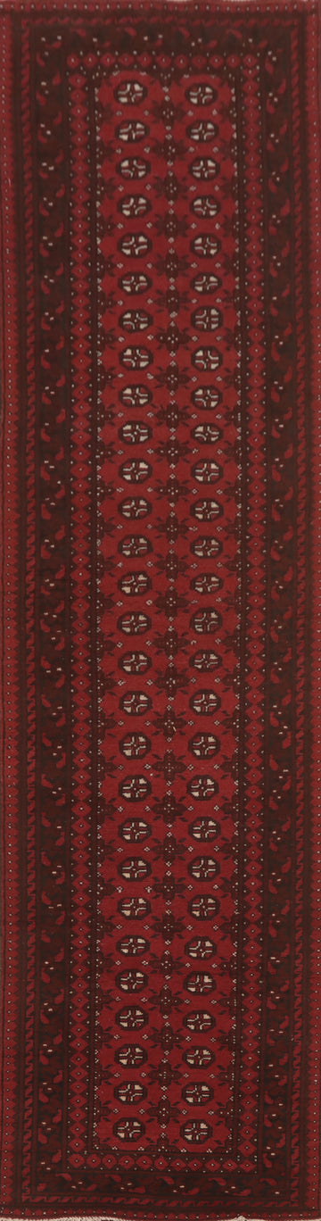 Geometric Balouch Afghan Runner Rug 3x13