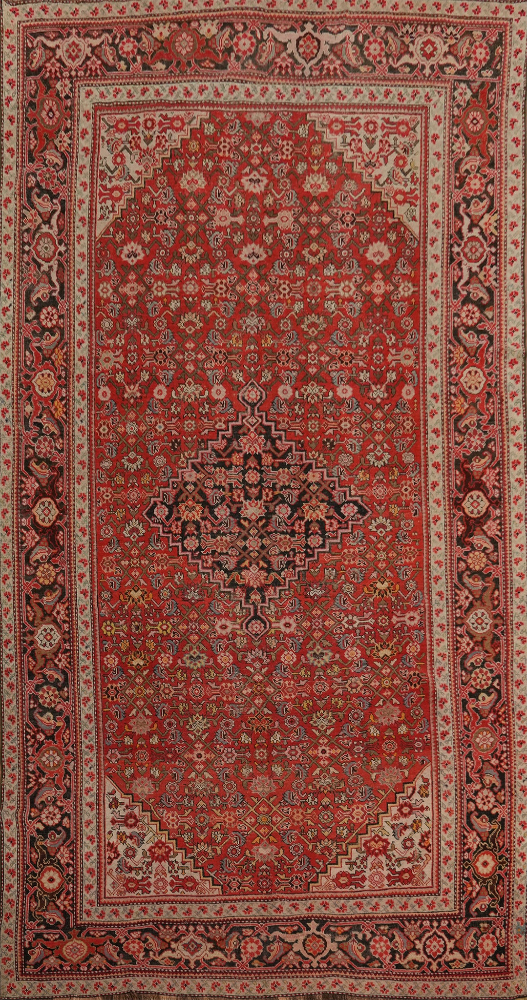 Pre-1900 Vegetable Dye Bidjar Persian Area Rug 7x12