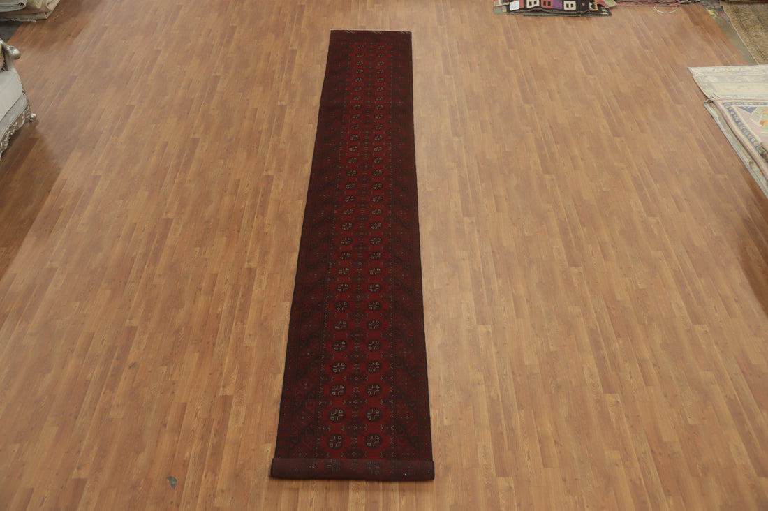 Geometric Balouch Afghan Runner Rug 3x18