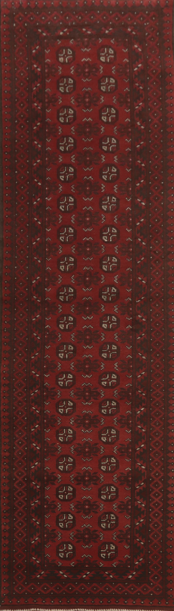 Geometric Balouch Afghan Runner Rug 3x13