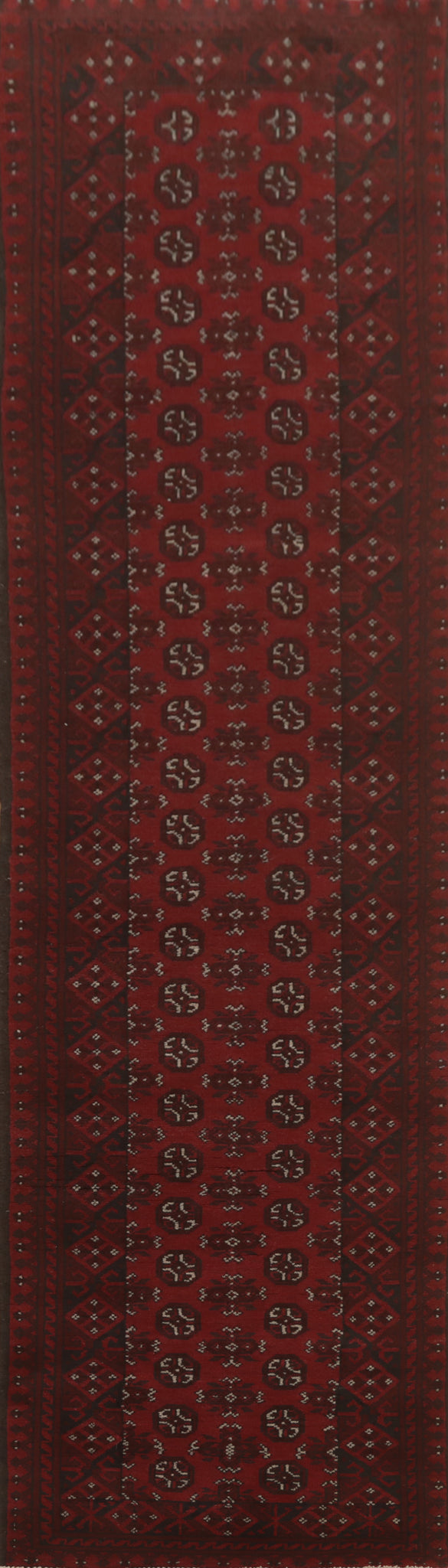 Geometric Balouch Afghan Runner Rug 3x13