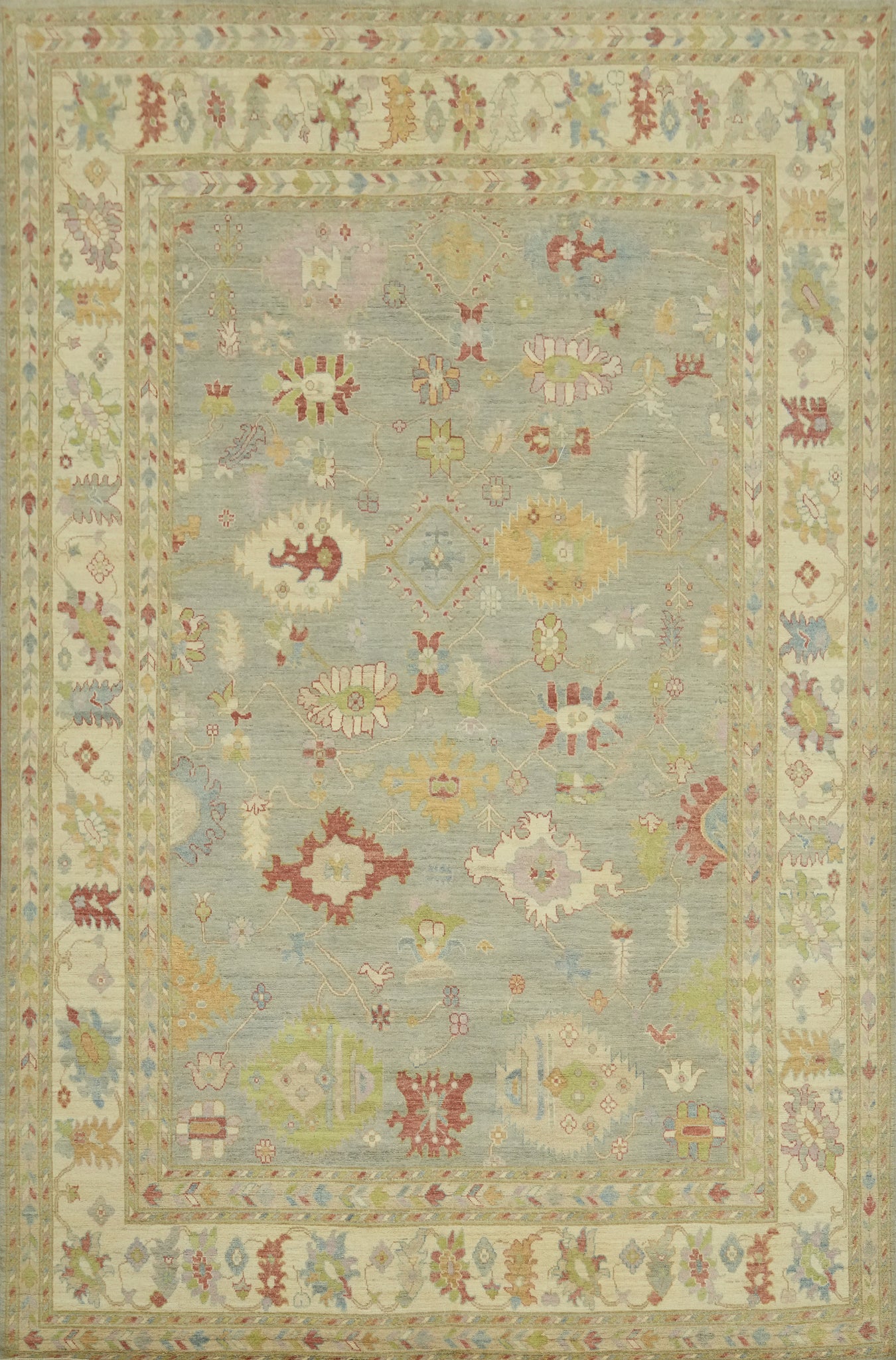 Vegetable Dye Wool Oushak Turkish Large Rug 10x14
