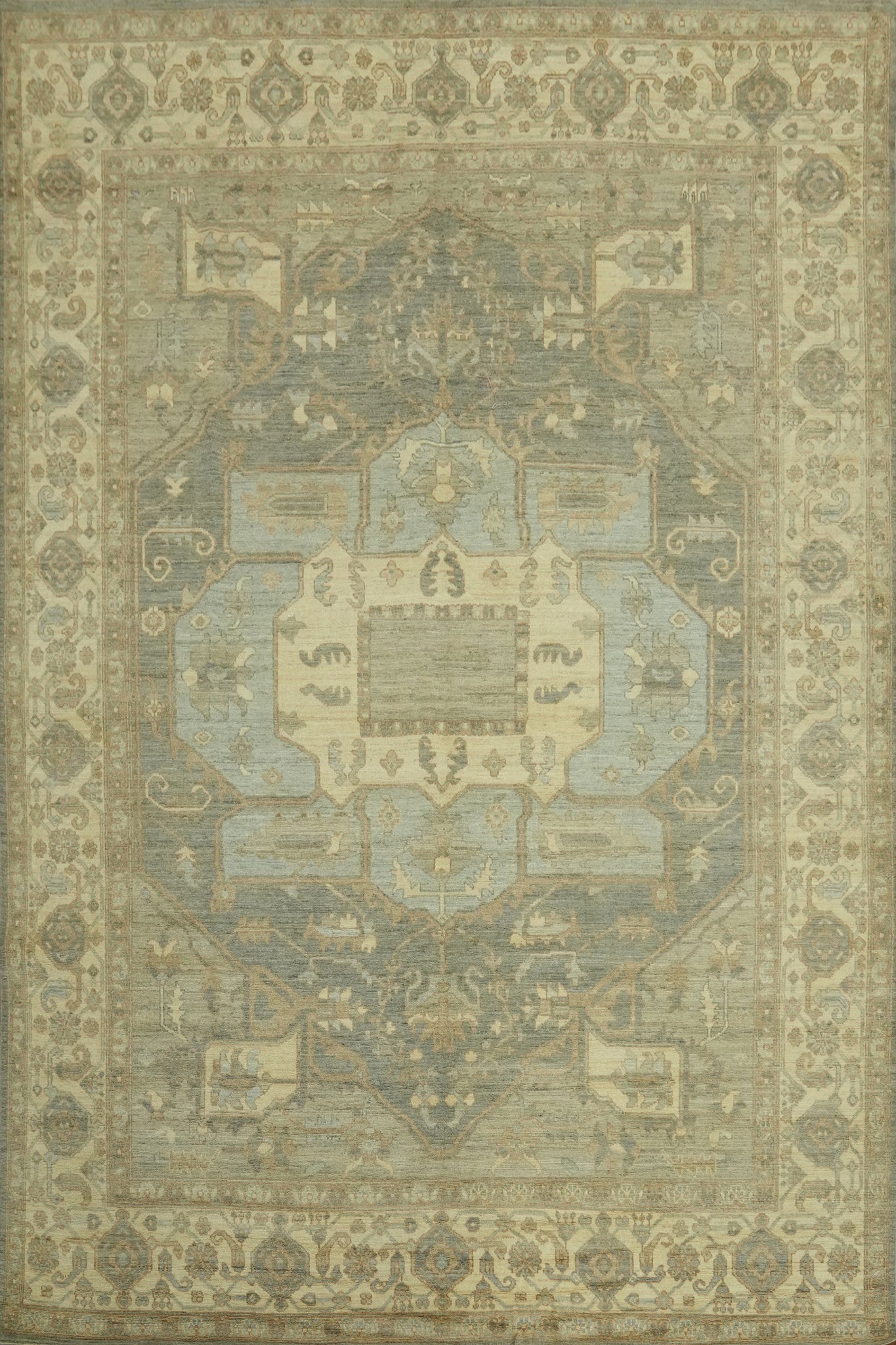 Vegetable Dye Wool Oushak Turkish Large Rug 10x14