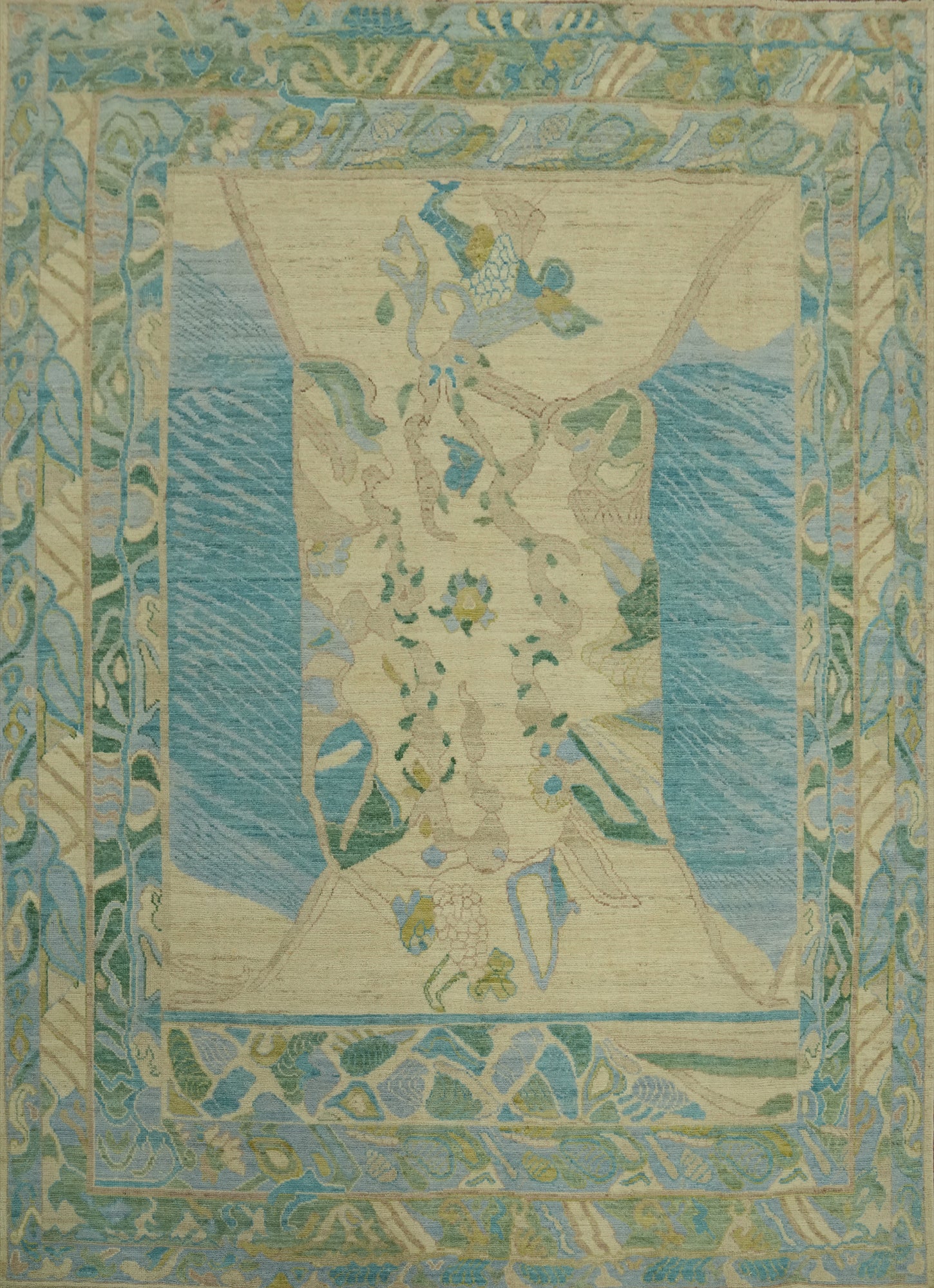 Vegetable Dye Wool Oushak Turkish Area Rug 8x10