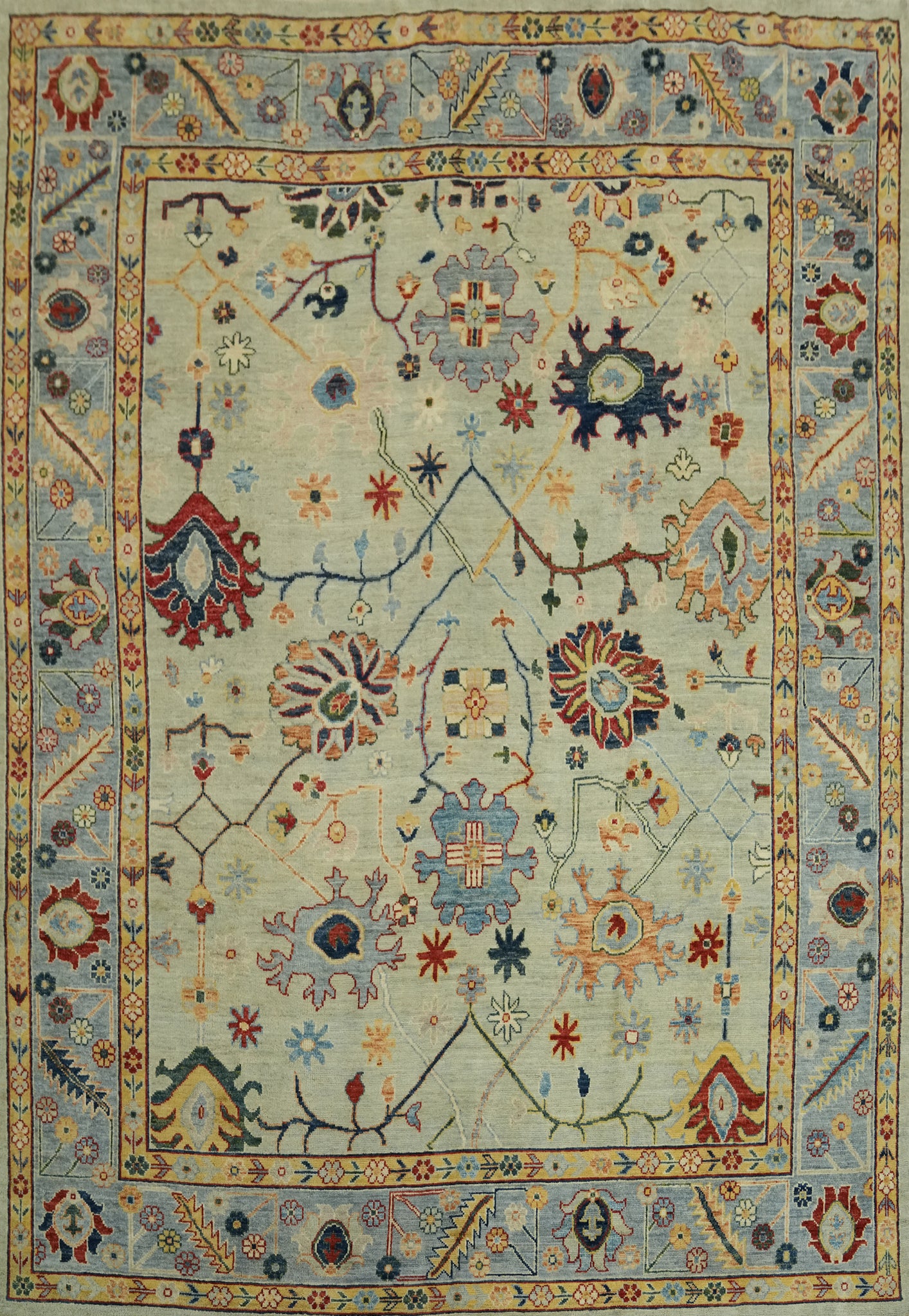 Handmade Wool Oushak Vegetable Dye Area Rug 8x10
