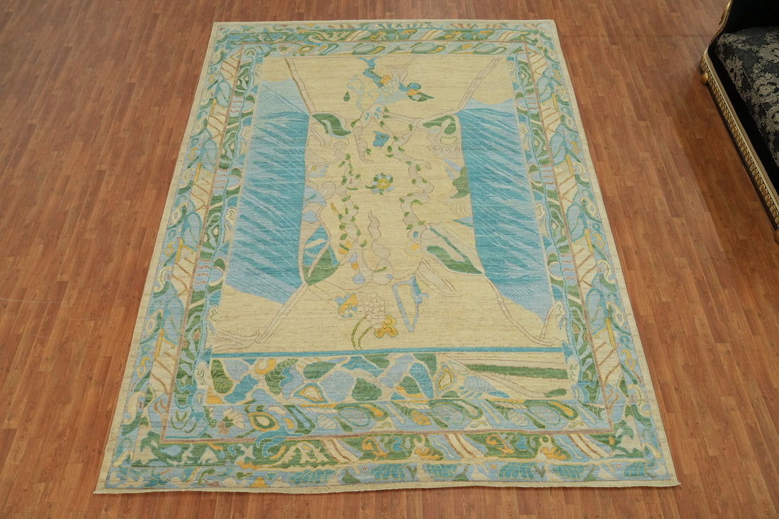 Vegetable Dye Wool Oushak Turkish Large Rug 10x14