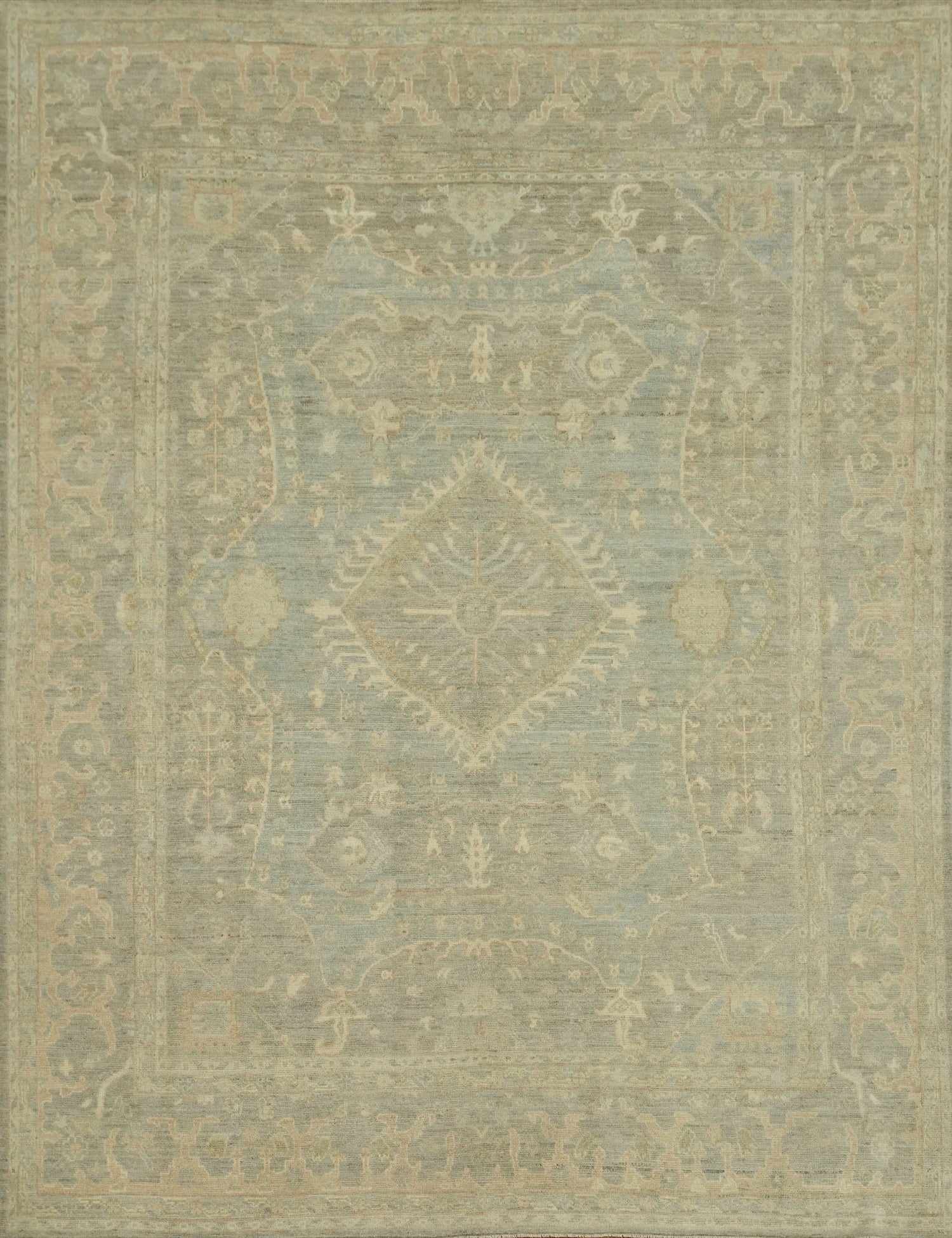 Vegetable Dye Wool Oushak Turkish Area Rug 8x10