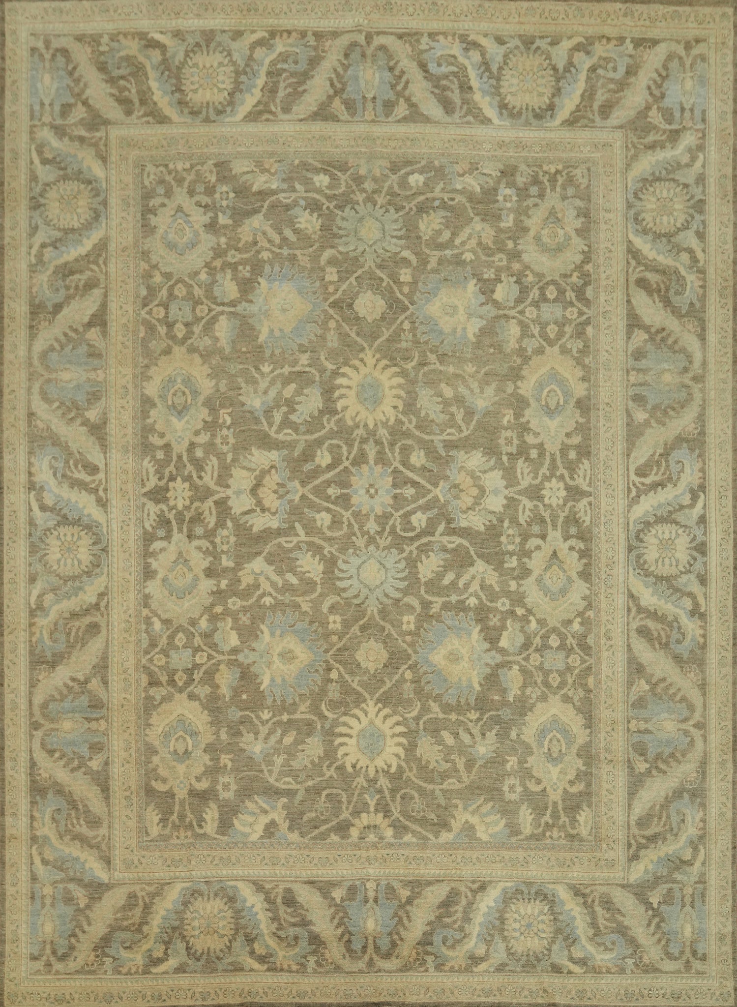 Vegetable Dye Wool Oushak Turkish Large Rug 12x15