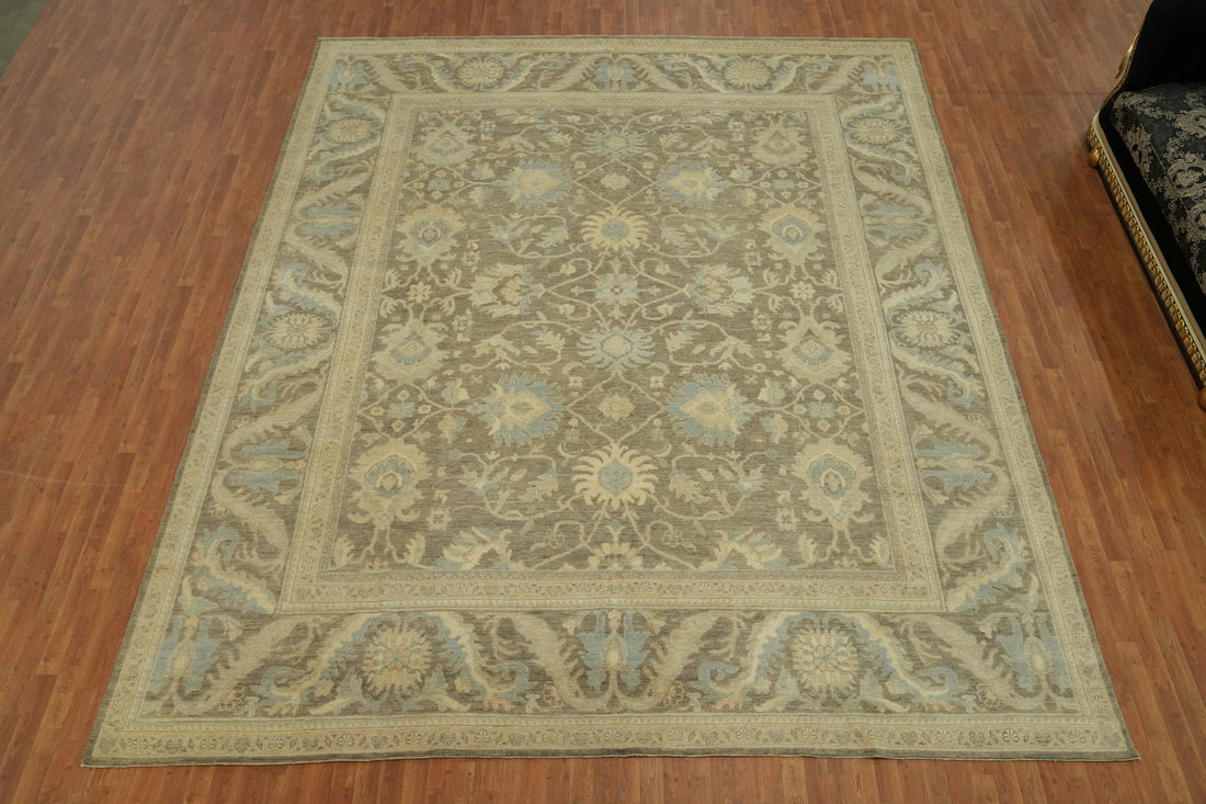 Vegetable Dye Wool Oushak Turkish Large Rug 12x15