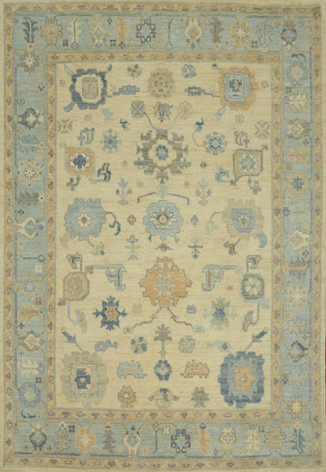 Vegetable Dye Floral Oushak Turkish Area Rug 8x10