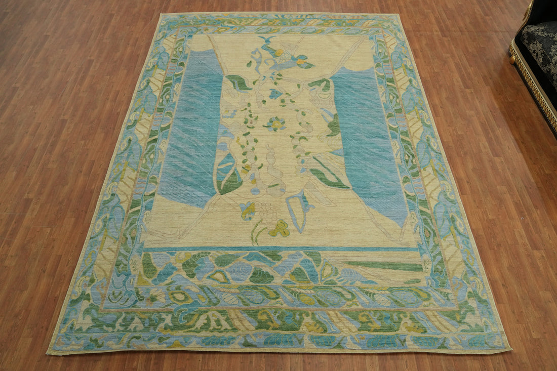 Vegetable Dye Wool Oushak Turkish Large Rug 10x14