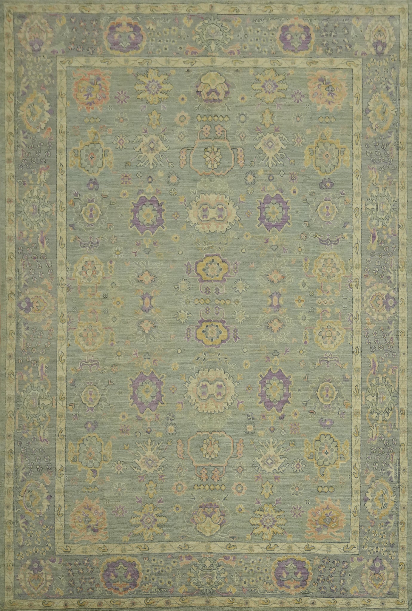 Vegetable Dye Wool Oushak Turkish Area Rug 10x13